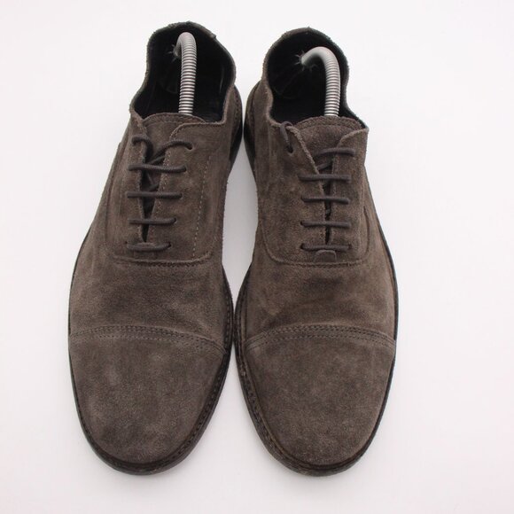AllSaints Men\'s Size EU 44 Gray Brown Suede Cap Toe Derby Dress Shoe main image 4